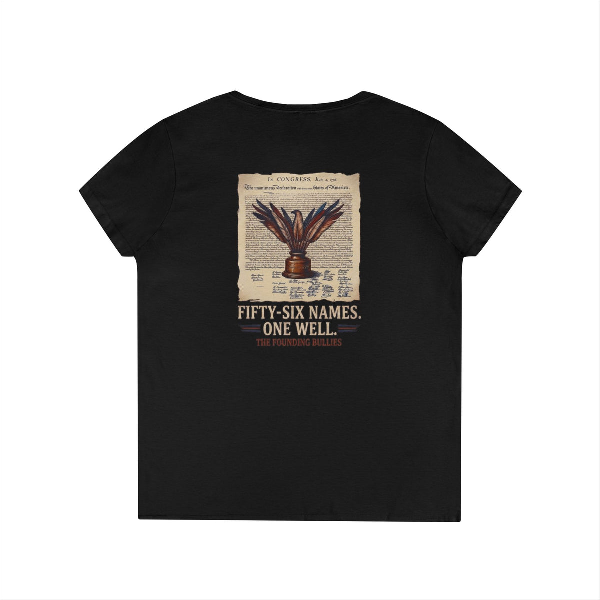 Fifty-Six Names. One Inkwell | Ladies V-Neck T-Shirt | 250th Anniversary | Limited Edition