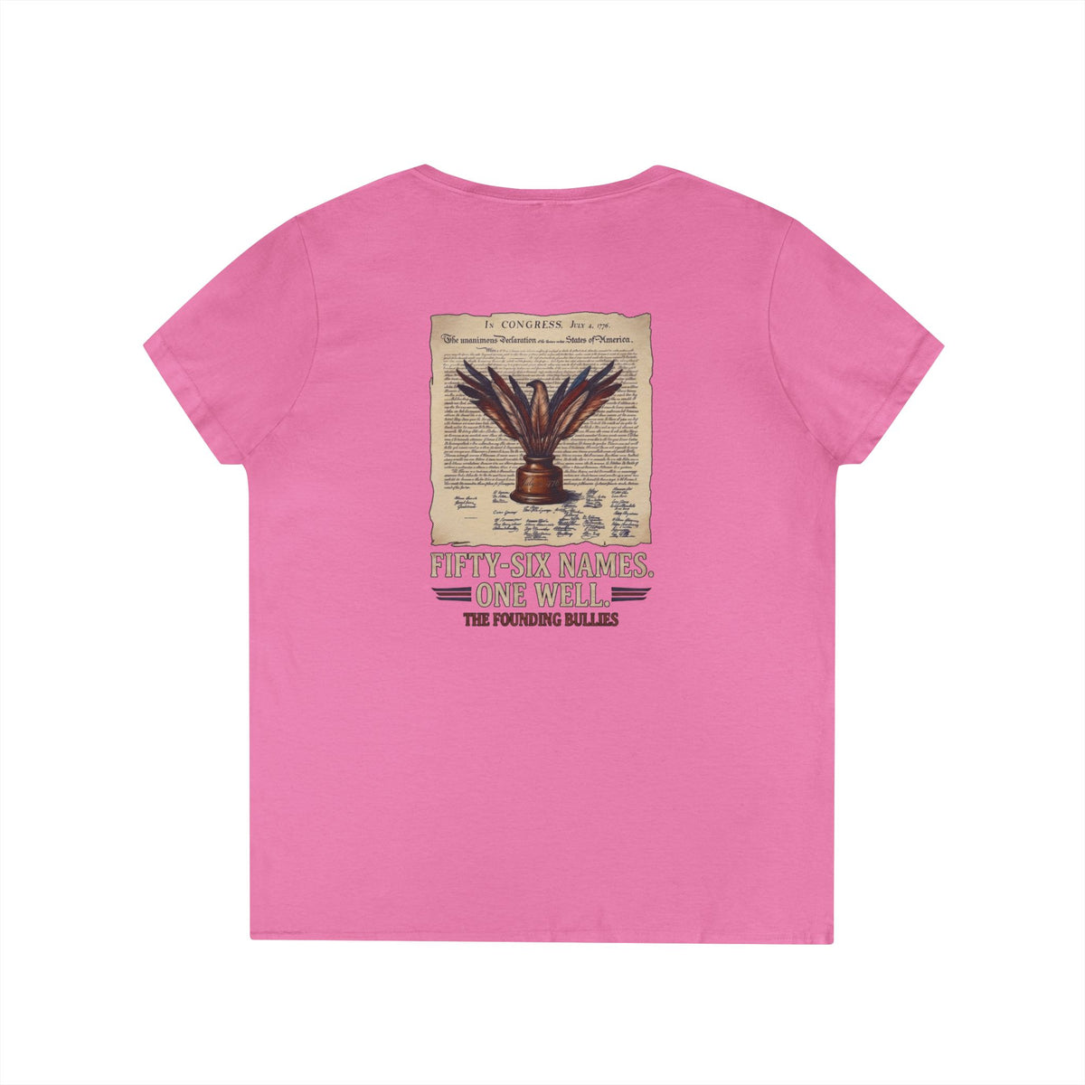 Fifty-Six Names. One Inkwell | Ladies V-Neck T-Shirt | 250th Anniversary | Limited Edition