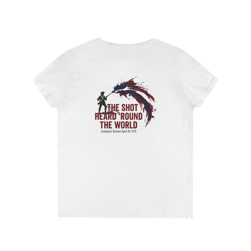 The Shot Heard 'Round The World Ladies V-Neck T-Shirt | 250th Anniversary | Limited Edition