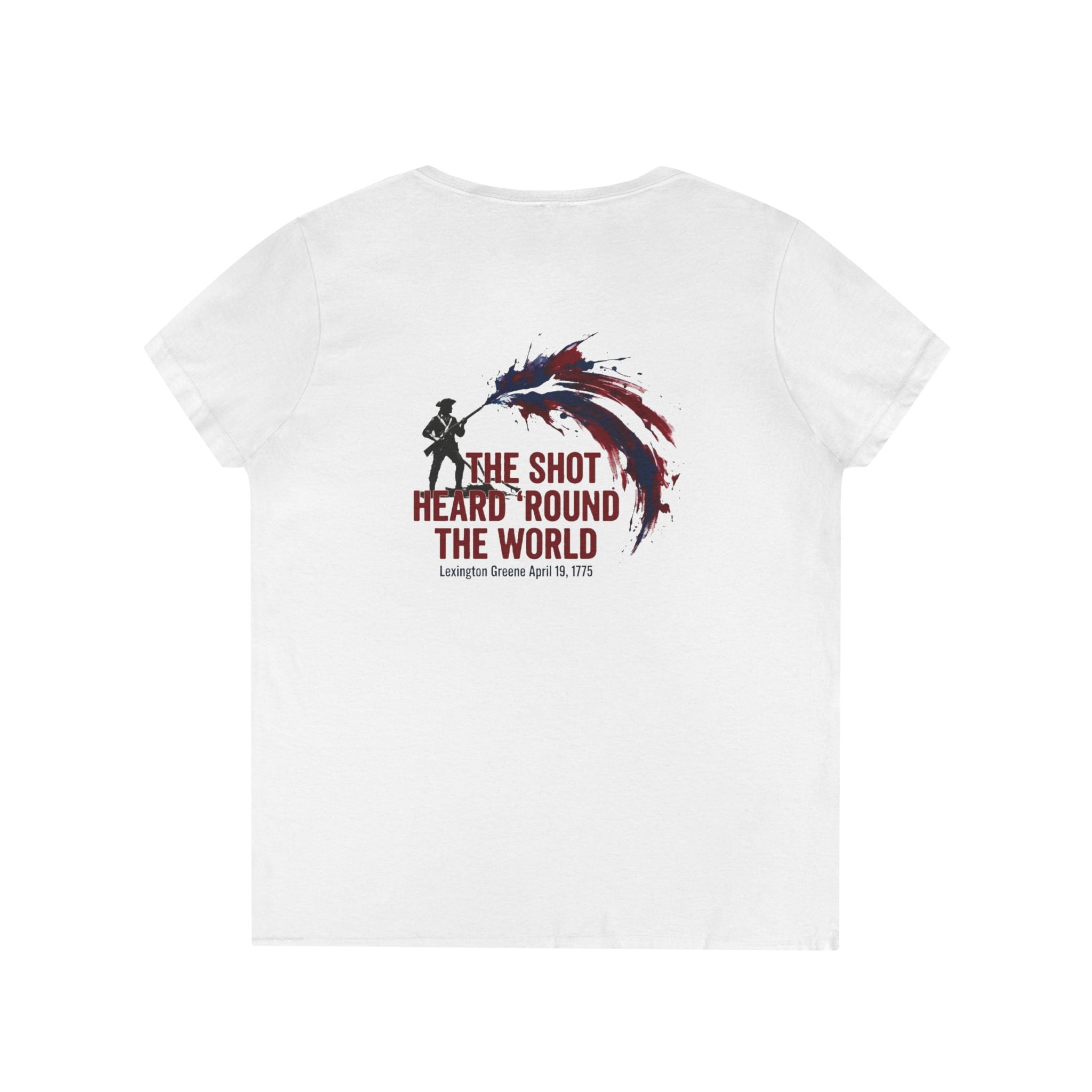 The Shot Heard 'Round The World Ladies V-Neck T-Shirt | 250th Anniversary | Limited Edition