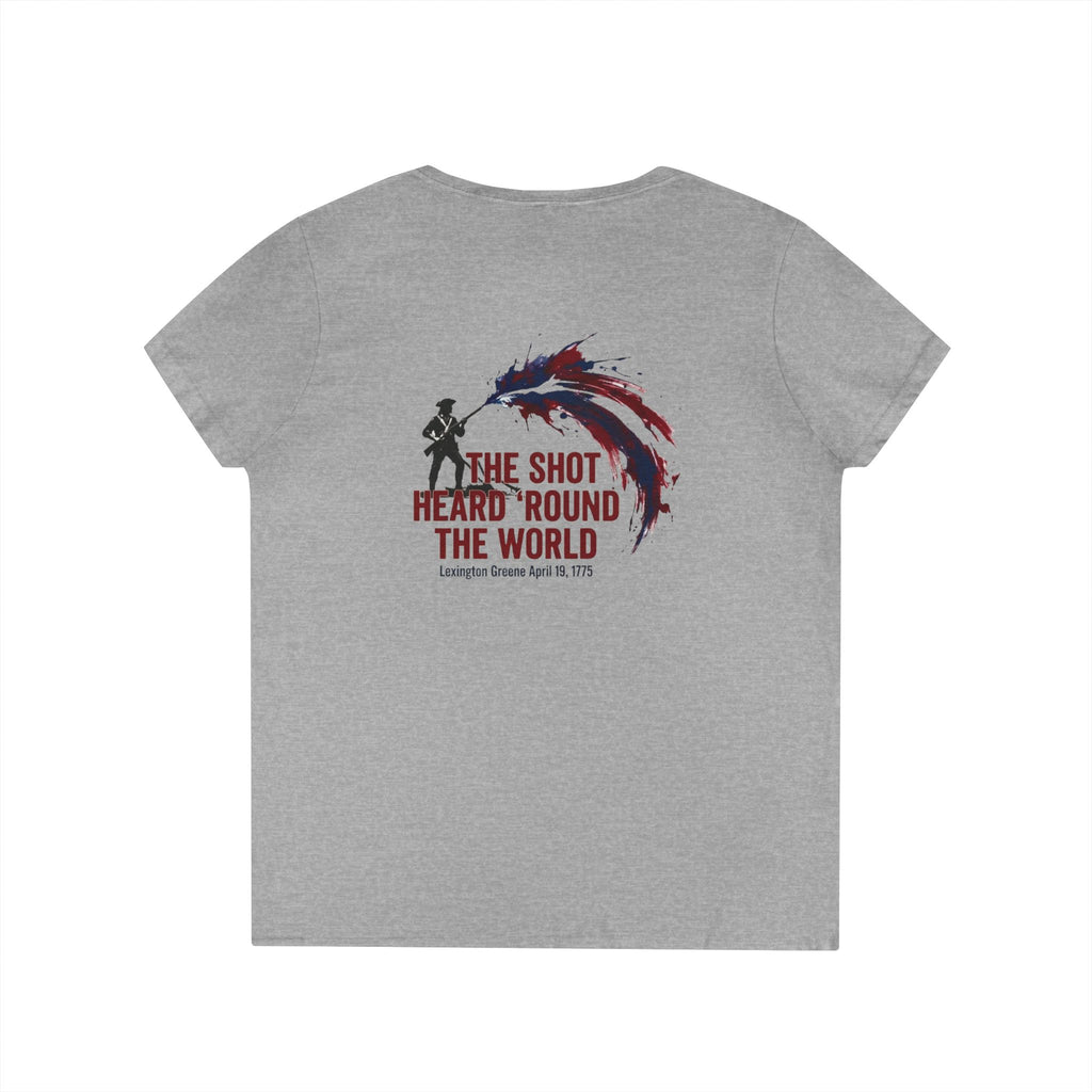 The Shot Heard 'Round The World Ladies V-Neck T-Shirt | 250th Anniversary | Limited Edition